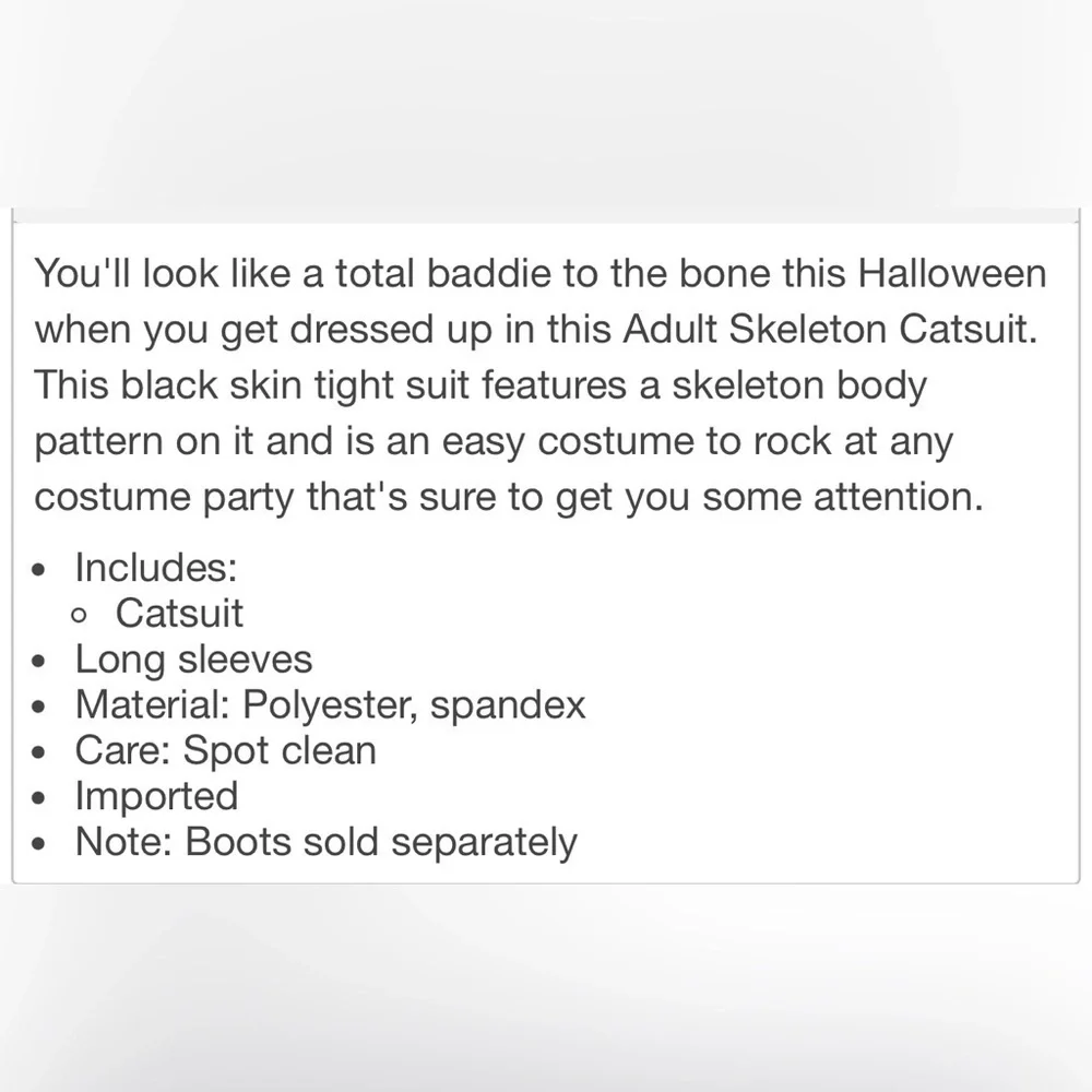 Spirit Adult Skeleton Catsuit Costume SzL - Picture 2 of 7